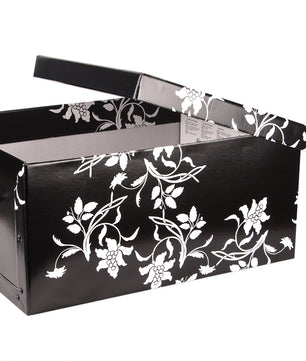 Aufbewahrungsbox mit Deckel Pappe 3er Set Blumenmuster Barock 5