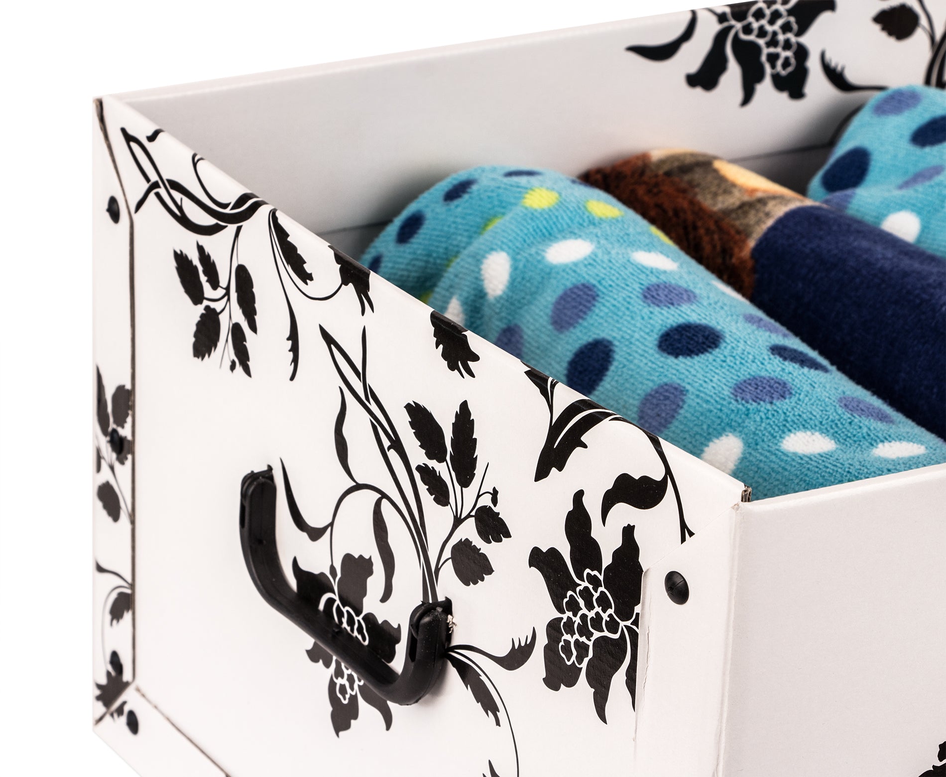 Aufbewahrungsbox mit Deckel Pappe 3er Set Blumenmuster Barock 6