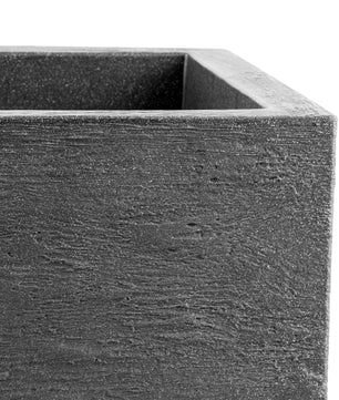 Pflanzkübel Kubus 50x50 cm groß - Granitstein-Optik in Anthrazit - Für Außen, frostsicher 3