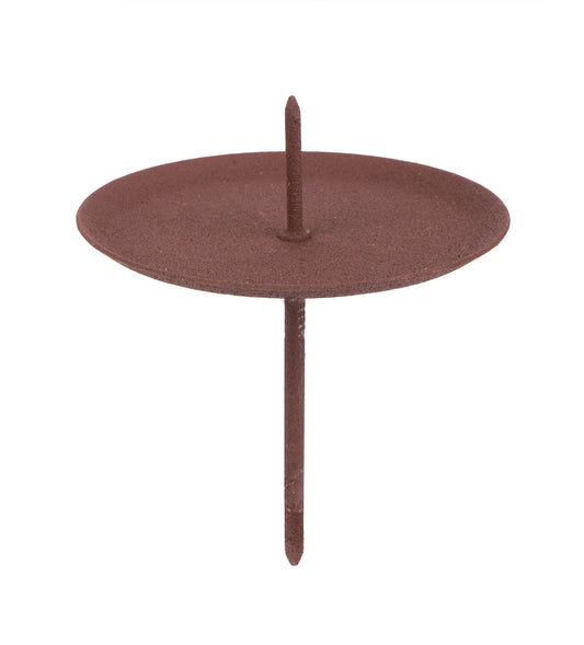 4er Set Kerzenhalter für Adventskranz - Rost-braun - Ø 6cm - Kerzenteller zum Stecken 2