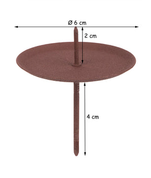 4er Set Kerzenhalter für Adventskranz - Rost-braun - Ø 6cm - Kerzenteller zum Stecken 5