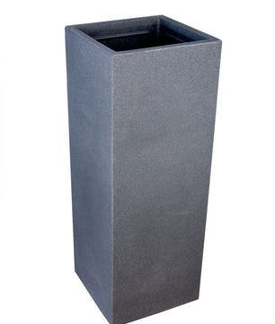 Pflanzsäule in Stein-Optik - 30 x 80 cm - 16 Liter - hoher Pflanzkübel in Anthrazit - Säule  2