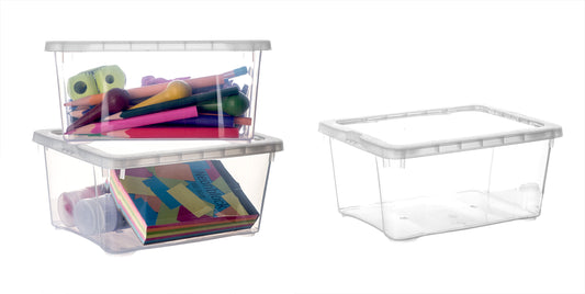 BigDean 3er Set Aufbewahrungsboxen mit Deckel 1,7L klein - belüftete & stapelbare Klarsichtboxen transparent - aus PP-Kunststoff - Organizer Box Aufbewahrung Ordnungsbox 19x14,5x9cm