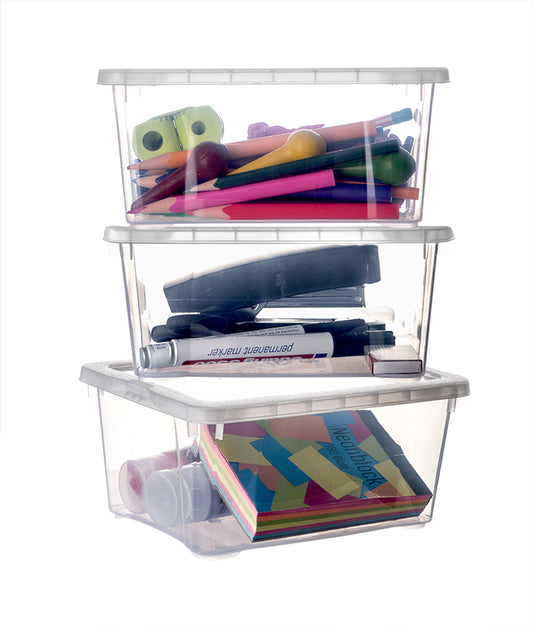 9er Set Aufbewahrungsbox mit Deckel - transparente Box aus PP-Kunststoff - 19x14,5x9 cm - stapelbar 2