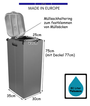 Müllsackständer SichtFix Gelb mit Sichtschutz - 80L - Müllsackhalter für Gelben Sack 6