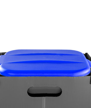 Müllsackständer SichtFix Blau mit Sichtschutz - 80L - Müllsackhalter für Gelben Sack 3