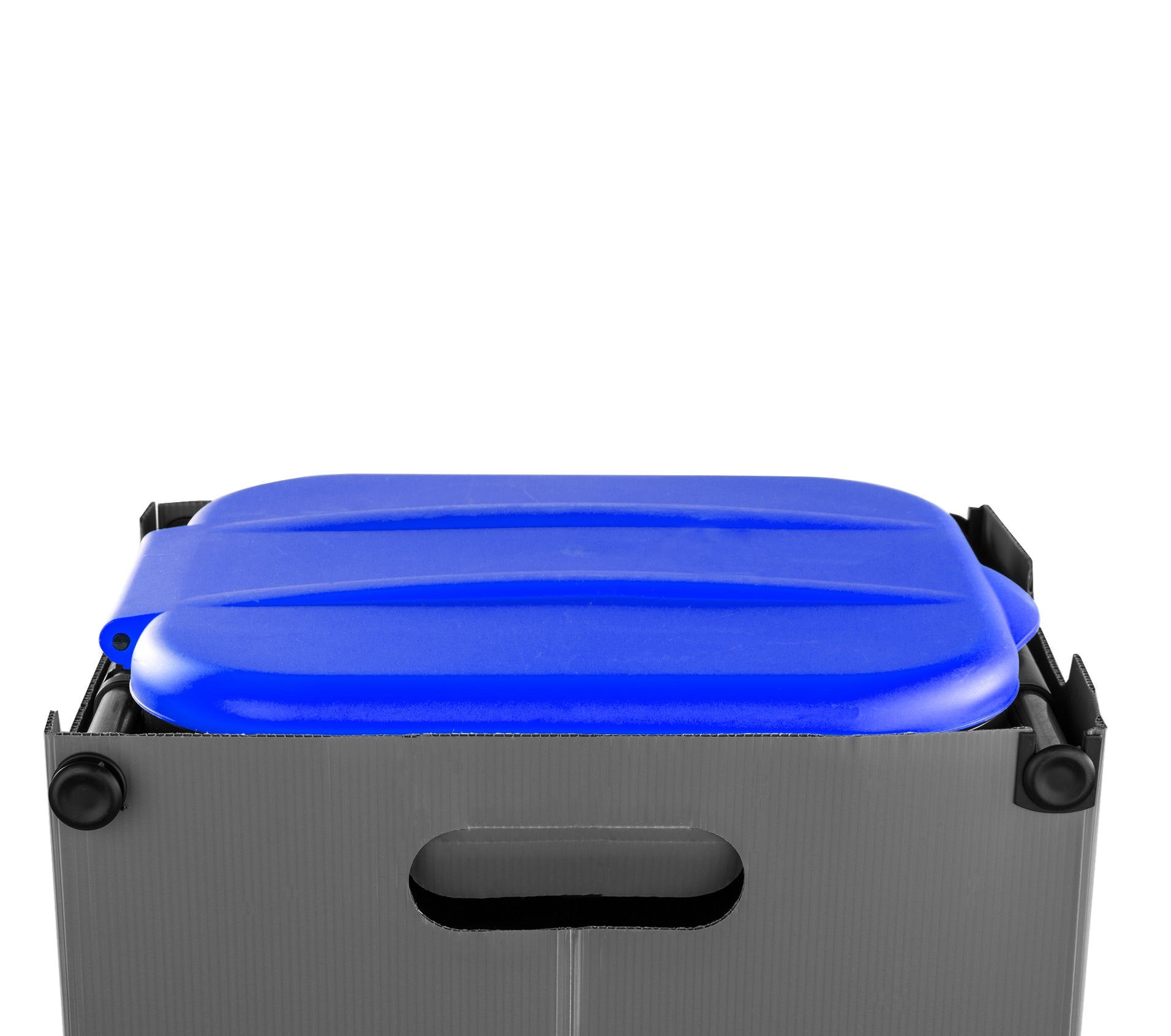 Müllsackständer SichtFix Blau mit Sichtschutz - 80L - Müllsackhalter für Gelben Sack 3