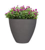 Pflanzkübel in Granitstein-Optik - Rillentopf rund - 40x31cm - Outdoor Blumenkübel groß 2