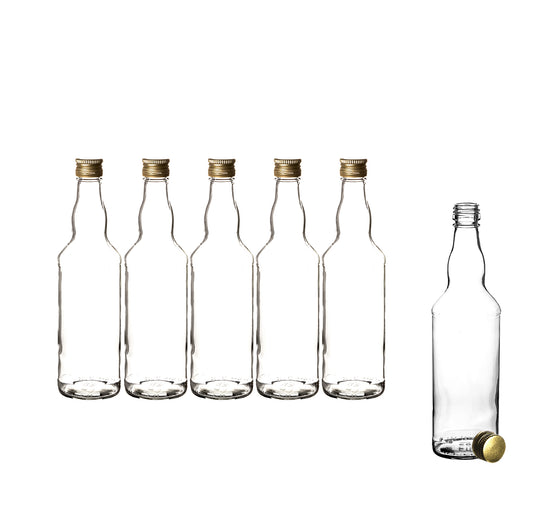 BigDean 6x Glasflaschen 500ml mit Schraubverschluss in Gold - Flasche zum Befüllen von Saft, Likör, Milch &Öl - Milchflasche Saftflasche Ölflasche Schraubflasche image 2