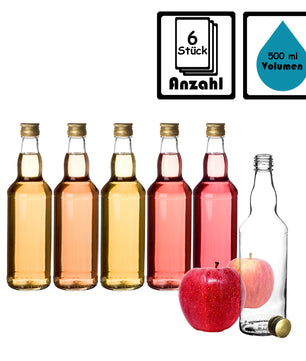 6x Glasflaschen 500ml mit Schraubverschluss in Gold - Flasche zum Befüllen 3