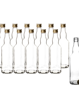 12x Glasflaschen 500ml mit Schraubverschluss in Gold - Flasche zum Befüllen 2