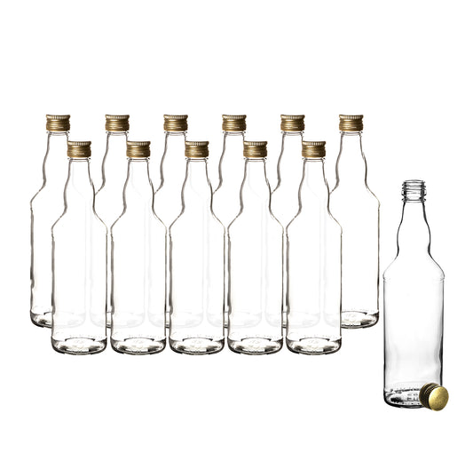 BigDean 12x Glasflaschen 500ml mit Schraubverschluss in Gold - Flasche zum Befüllen von Saft, Likör, Milch & Öl - Milchflasche Saftflasche Ölflasche Schraubflasche image 2