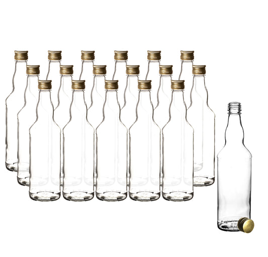 BigDean 18x Glasflaschen 500ml mit Schraubverschluss in Gold - Flasche zum Befüllen von Saft, Likör, Milch & Öl - Milchflasche Saftflasche Ölflasche Schraubflasche image 2