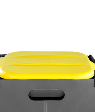 Müllsackständer SichtFix Gelb mit Sichtschutz - 80L - Müllsackhalter für Gelben Sack 3