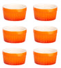 BigDean 6x Souffle-Förmchen 11 cm 290 ml - Orange - Ofenfeste Schalen aus Keramik - Schälchen für Creme Brulee - Mini Auflaufform Pastetenform