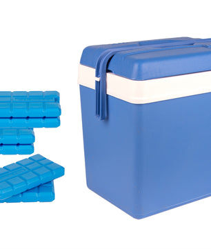 Kühlbox 24 Liter blau/weiß inkl. 6 Kühlakkus - Bis zu 11 Std. Kühlung - Thermobox aus Kunststoff