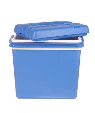 Kühlbox 24 Liter blau/weiß inkl. 6 Kühlakkus - Bis zu 11 Std. Kühlung - Thermobox aus Kunststoff 3