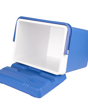 Kühlbox 24 Liter blau/weiß inkl. 6 Kühlakkus - Bis zu 11 Std. Kühlung - Thermobox aus Kunststoff 4