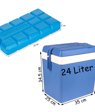 Kühlbox 24 Liter blau/weiß inkl. 6 Kühlakkus - Bis zu 11 Std. Kühlung - Thermobox aus Kunststoff 5