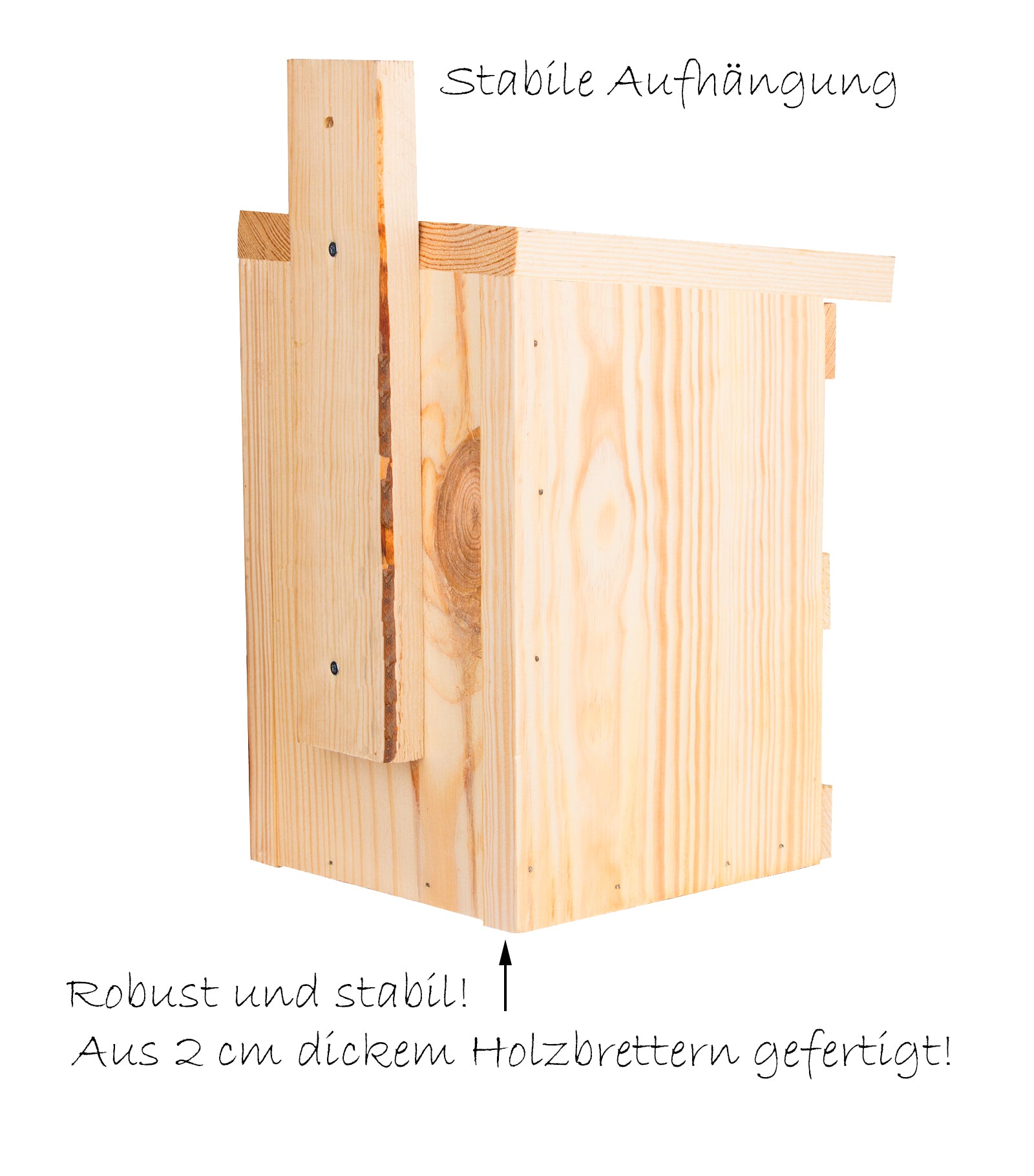 2x Nistkasten für Meisen & Kleinvögel - Vogelhaus aus Massivholz - 27x17x17cm 4