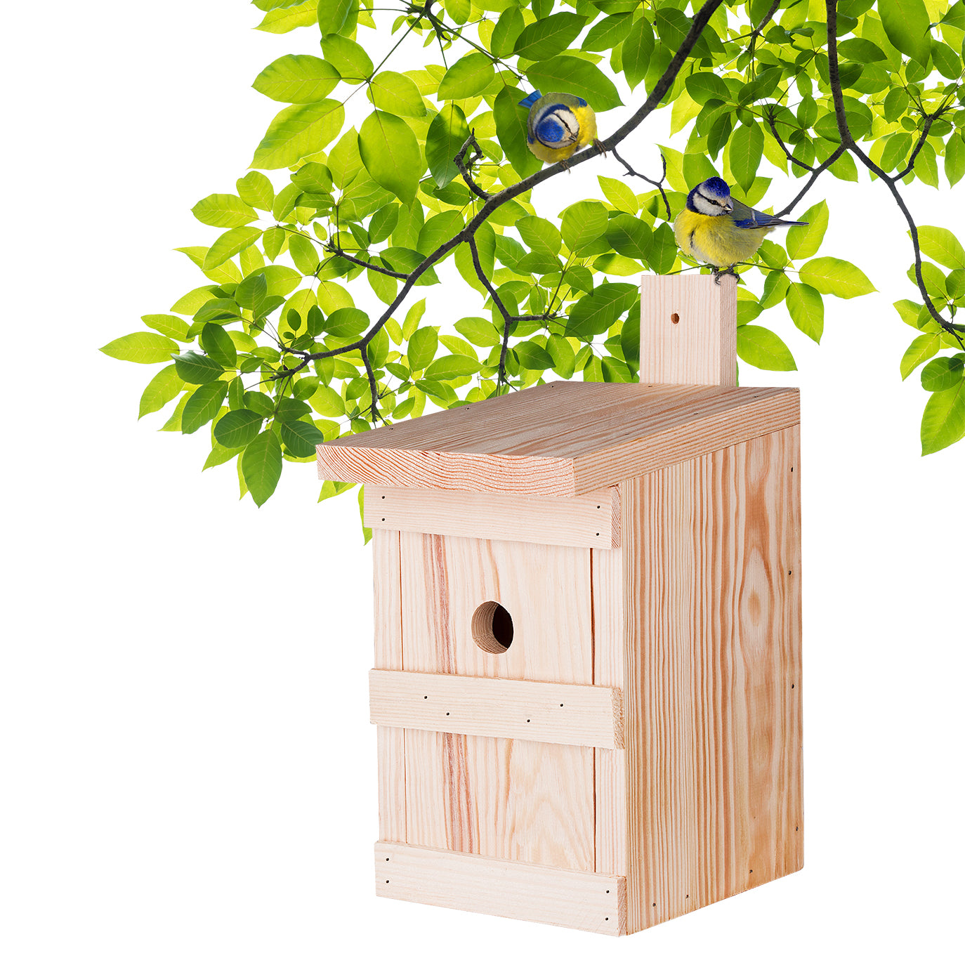 Nistkasten für Meisen & Kleinvögel - Vogelhaus aus Massivholz - 27x17x17cm