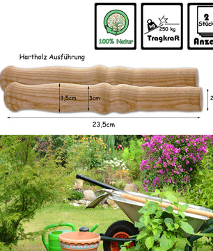 Holzgriffe für Schubkarre Schubkarrengriffe Holz 2 Stück 2