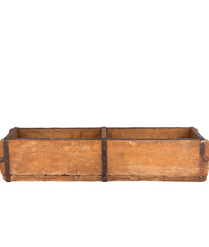 Alte Holzkiste - 58x15x10 cm - Vintage Ziegelform aus recyceltem Holz - Dekokiste Holzdeko Holzbox 5