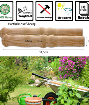 10x Schubkarren Universal Holzgriffe Karrengriff Schiebkarre Schubkarrengriffe Griffe 3