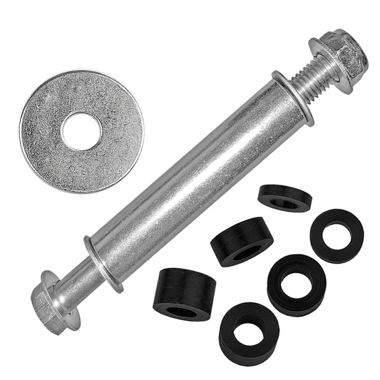 Universal Achse für Schubkarrenrad - Schubkarrenachse Montage Set - 14-teilig - Ø 20mm x 147mm - Stahl verzinkt - Schubkarren Karren Schubkarrenreifen 