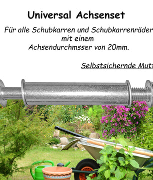 3x Universal Achse für Schubkarrenrad - Schubkarrenachse Montage Set 2