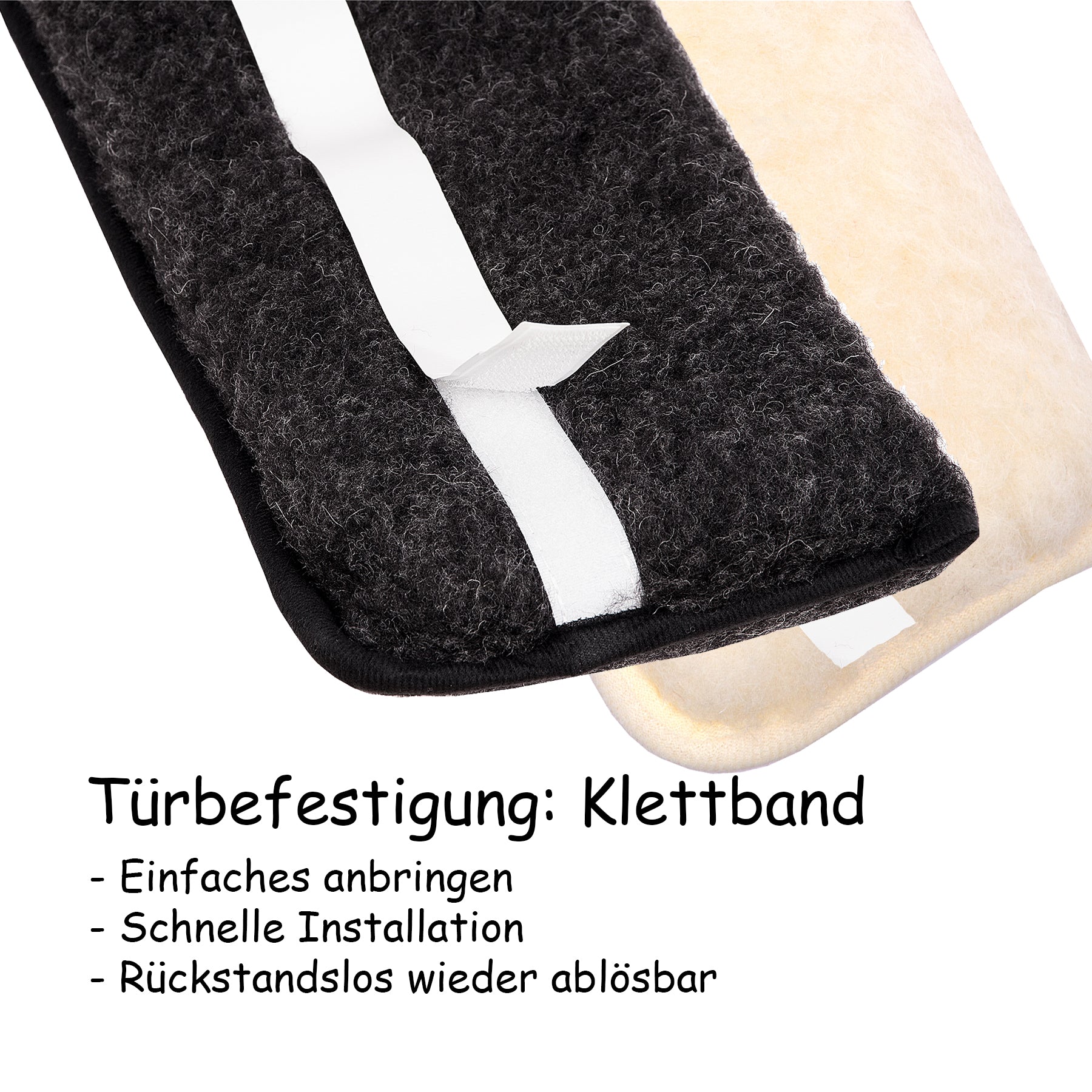 Zugluftstopper für Türen 80cm - 100% Schurwolle - Beige - Türluftstopper Luftzugstopper 6