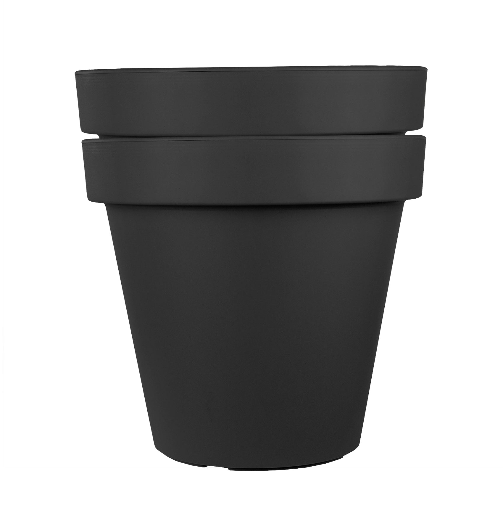 3x Blumentopf Ø 50 cm aus Kunststoff - Anthrazit - Pflanztopf Containertopf Übertopf Pflanzkübel 3