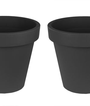 2x Blumentopf Ø 50 cm aus Kunststoff - Anthrazit - Pflanztopf Containertopf Übertopf Pflanzkübel