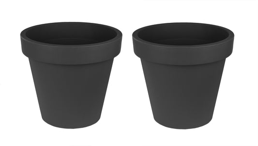 2x Blumentopf Ø 50 cm aus Kunststoff - Anthrazit - Pflanztopf Containertopf Übertopf Pflanzkübel 1