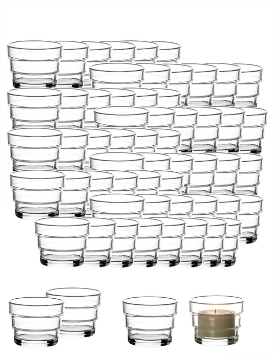 60er Set Teelichtgläser hoch - Made in Germany - Teelichthalter aus Glas 1