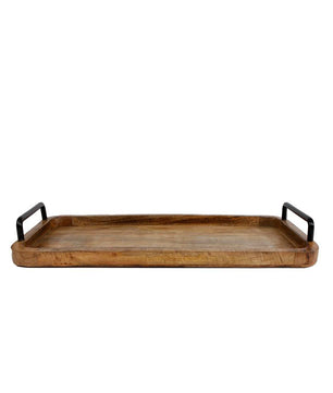 Serviertablett aus Mangoholz - 60 x 30 x 3 cm - Vintage Holz Tablett 2