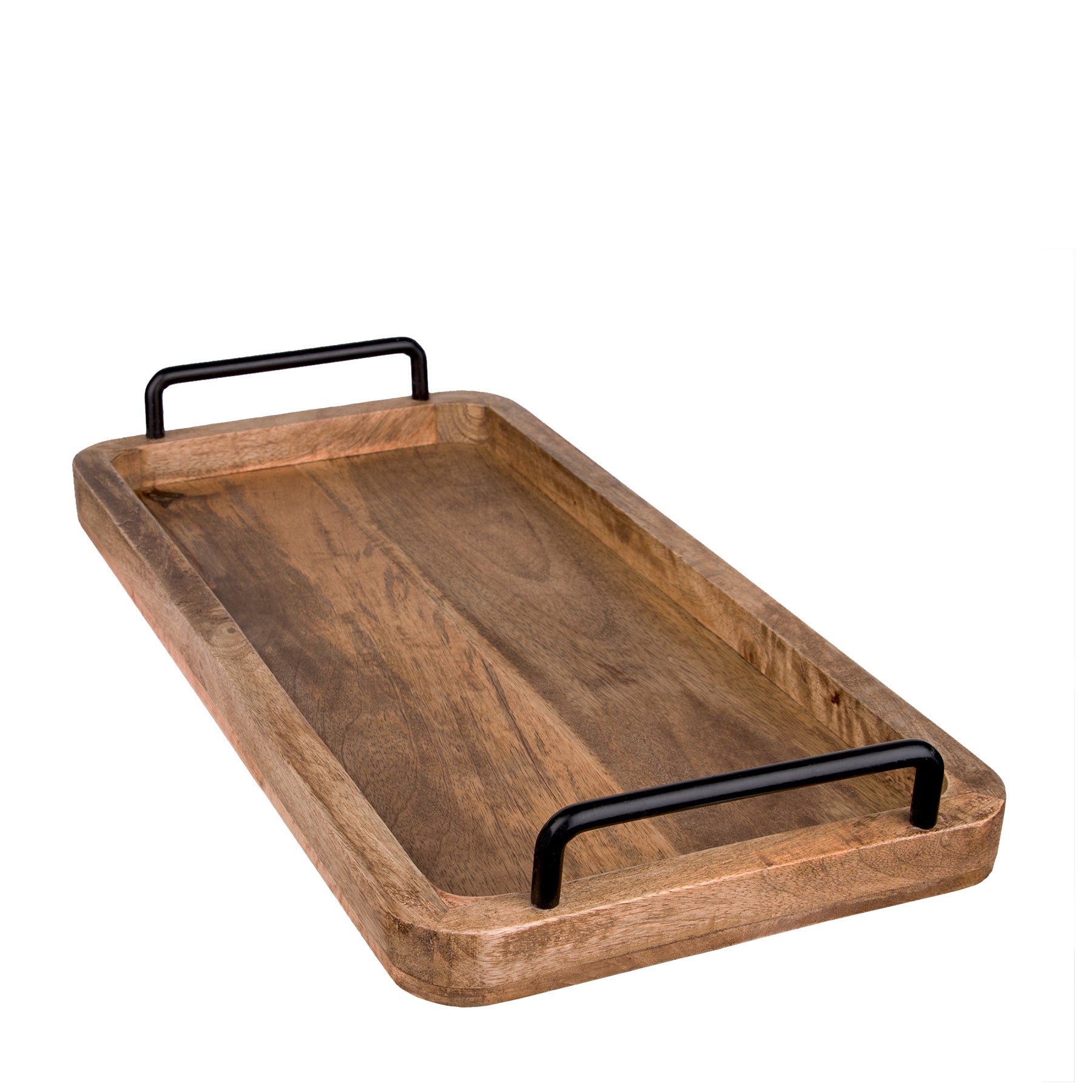 Serviertablett aus Mangoholz - 60 x 30 x 3 cm - Vintage Holz Tablett 3