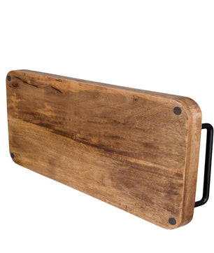 Serviertablett aus Mangoholz - 50 x 25 x 3 cm - Vintage Holz Tablett 4