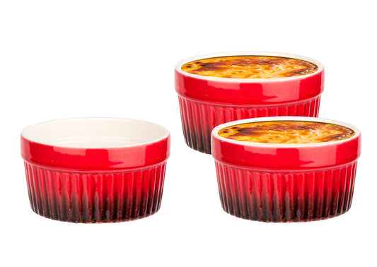 12x Souffle-Förmchen - Rot - Schälchen für Creme Brulee - Mini Auflaufform Pastetenform 2