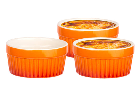 12x Souffle-Förmchen - Orange - Schälchen für Creme Brulee - Mini Auflaufform Pastetenform 2