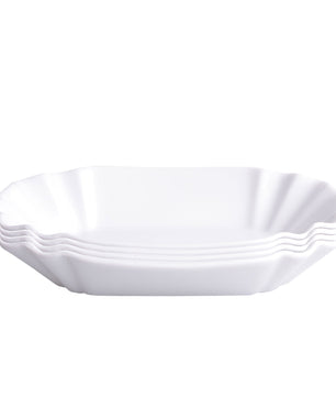 4er Set Pommesschale aus Porzellan 19,5 cm - Weiß - Currywurstschale Pommes Frites Currywurst Schale 2