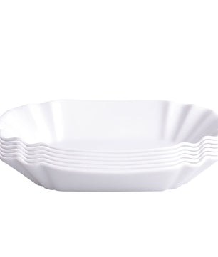 6er Set Pommesschale aus Porzellan 19,5 cm - Weiß - Currywurstschale Pommes Frites Currywurst Schale 2