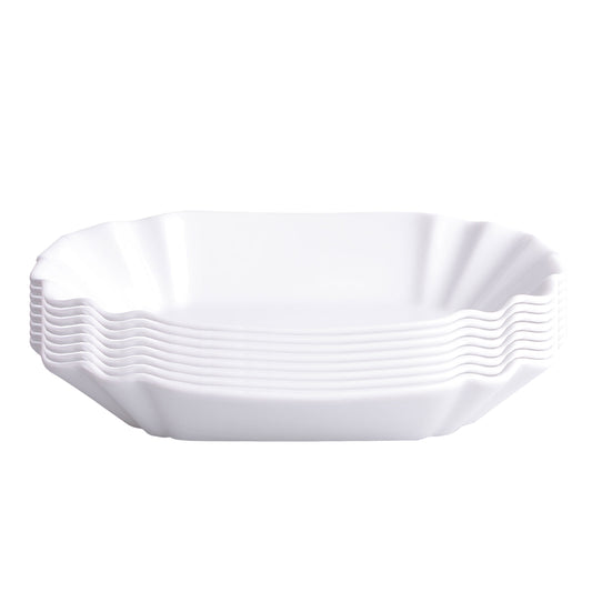 8er Set Pommesschale aus Porzellan 19,5 cm - Weiß - Currywurstschale Pommes Frites Currywurst Schale 2