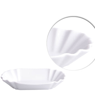 8er Set Pommesschale aus Porzellan 19,5 cm - Weiß - Currywurstschale Pommes Frites Currywurst Schale 4