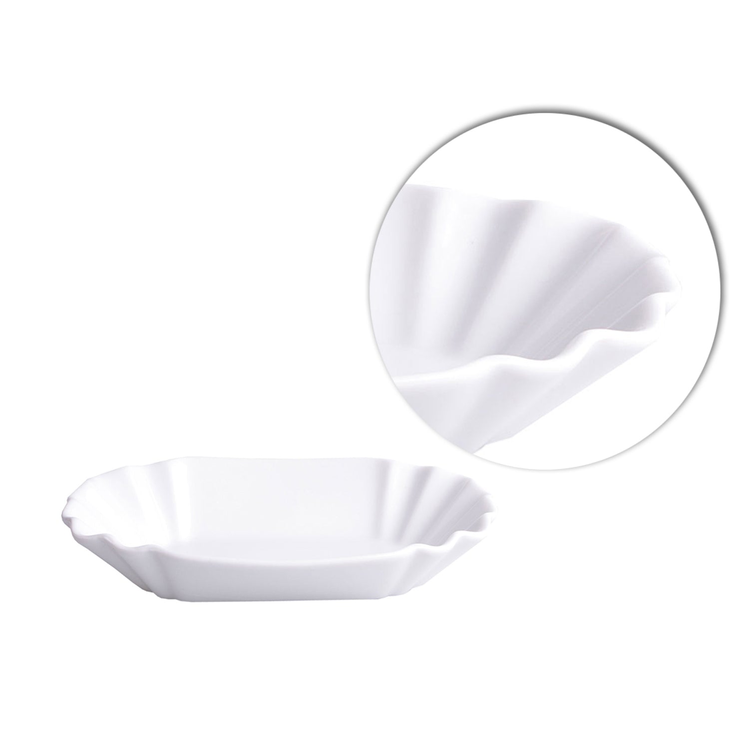 8er Set Pommesschale aus Porzellan 19,5 cm - Weiß - Currywurstschale Pommes Frites Currywurst Schale 4
