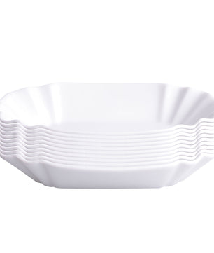 10er Set Pommesschale aus Porzellan 19,5 cm - Weiß - Currywurstschale Pommes Currywurst Schale 2