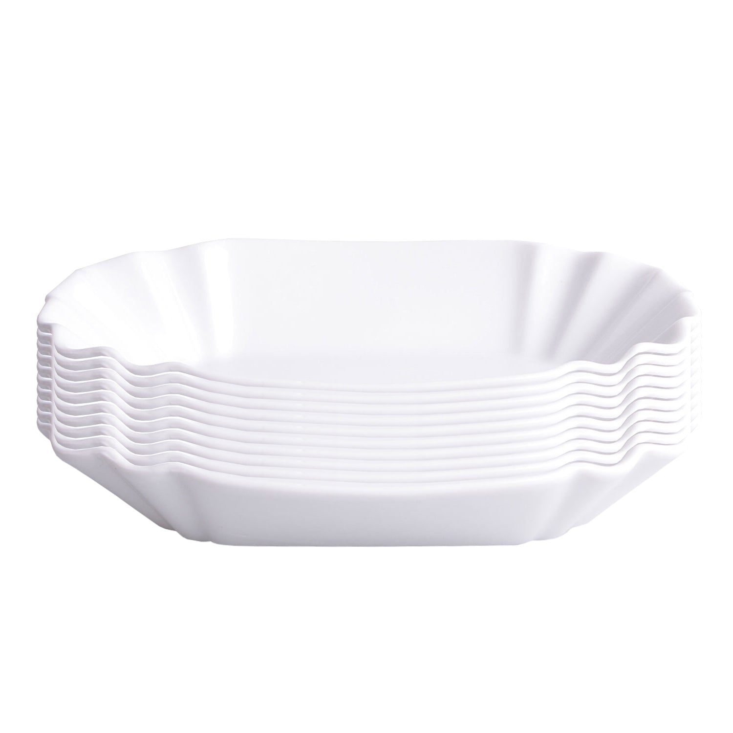 10er Set Pommesschale aus Porzellan 19,5 cm - Weiß - Currywurstschale Pommes Currywurst Schale 2