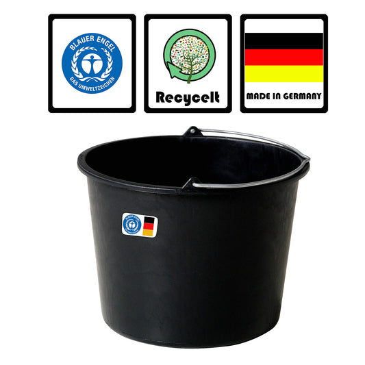 BigDean 10x Baueimer 20l - Mörteleimer mit Henkel - Eimer für Baustelle & Garten - Stabiler Wasserkübel, Betoneimer mit Skala, Blauer Engel, Made in Germany image 2