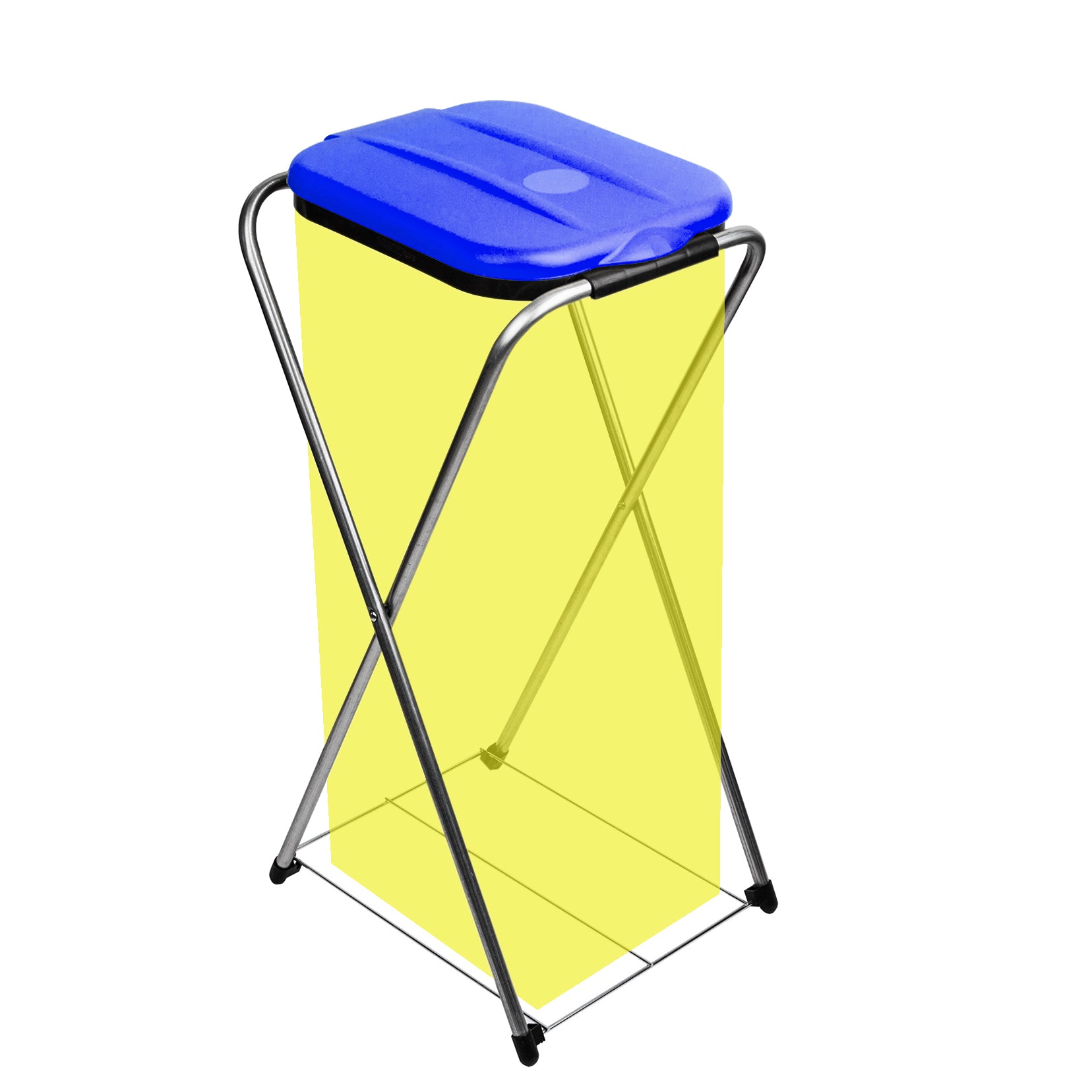 BigDean Müllsackständer EasyFix BLAU 120L - Müllbeutelhalter mit Gitterboden - Müllsackhalter Metall Mülltütenhalter Gelber Sack Ständer image 1