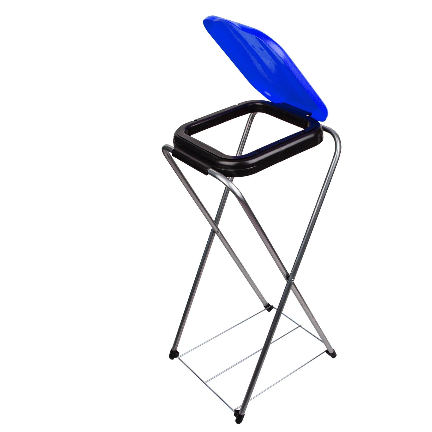 BigDean Müllsackständer EasyFix BLAU 120L - Müllbeutelhalter mit Gitterboden - Müllsackhalter Metall Mülltütenhalter Gelber Sack Ständer image 2